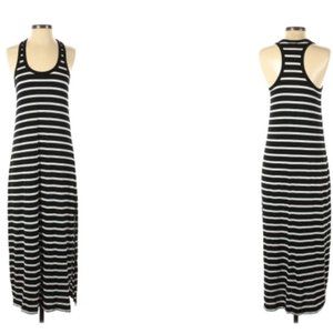 J. Crew Black and Grey Striped Maxi Dress